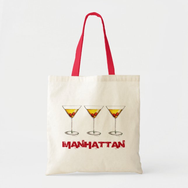 Tote Bag Manhattan Cocktail Glass New York City NYC Fourre- (Devant)
