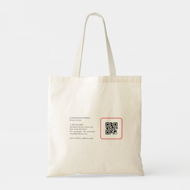 Tote Bag Manicuriste moderne glam rose néon technicien de b (Dos)