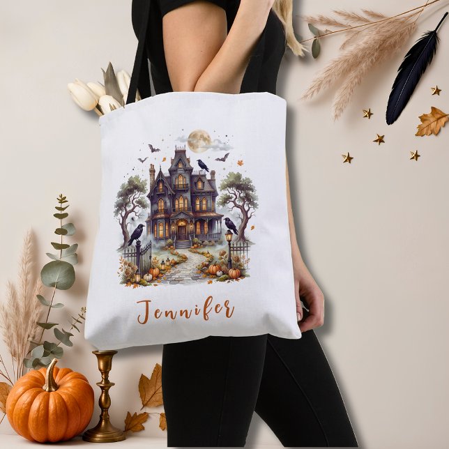 Tote Bag Manoir hanté Halloween  (Créateur téléchargé)