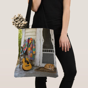 Tote Bag Manteau aux multiples couleurs avec guitare et cha