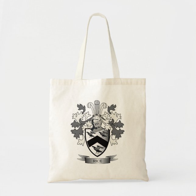 Tote Bag Manteau de crête de famille de riz des bras (Devant)
