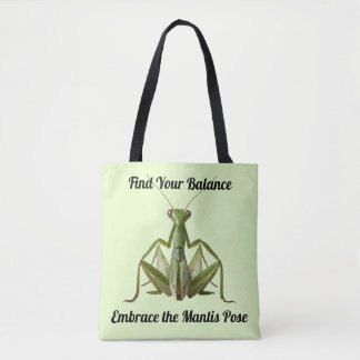 Tote Bag Mantis de prière verte Yoga personnalisé