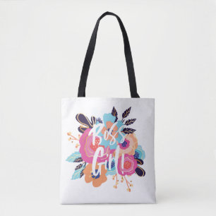 Tote Bag Manuscrit audacieux à la mode floral de la fille