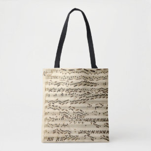 Tote Bag Manuscrit de musique classique avec des signatures