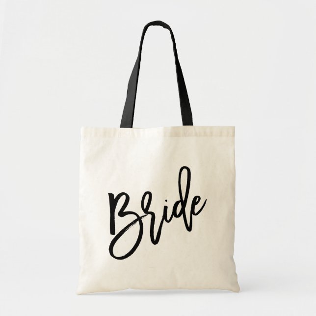 Tote Bag Manuscrit noir de jeune mariée (Devant)