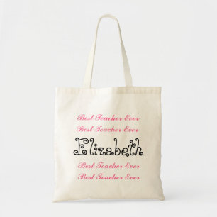 Tote Bag Manuscrit noir de meilleur rose nommé fait sur