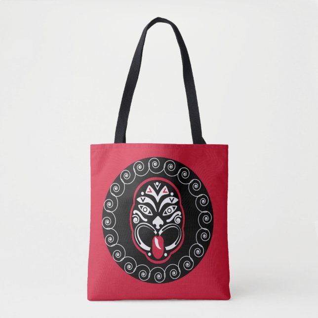 Tote Bag Maori Haka | Nouvelle-Zélande | Art natif | Décor (Devant)