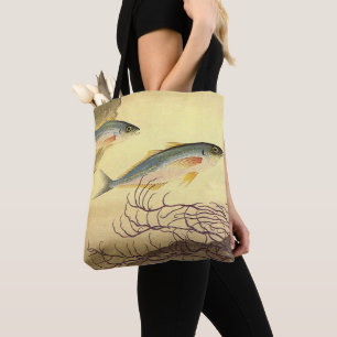 Tote Bag Maquereau dans l'Océan, Art Japonisme Vintage