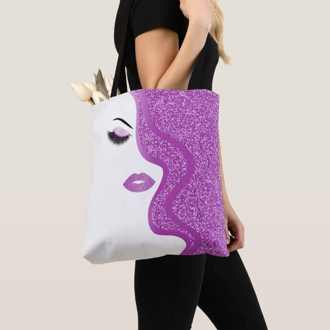Tote Bag Maquillage avec effet parties scintillant (De près)