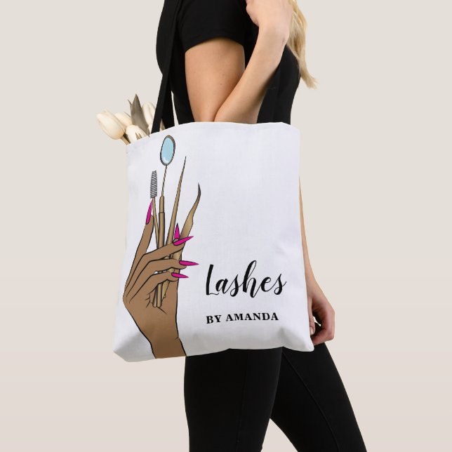 Tote Bag Maquillage moderne Eyebrow Eyes Lashes Girls (De près)