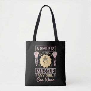 Tote Bag Maquillage - Un Sourire Est Le Meilleur Maquillage