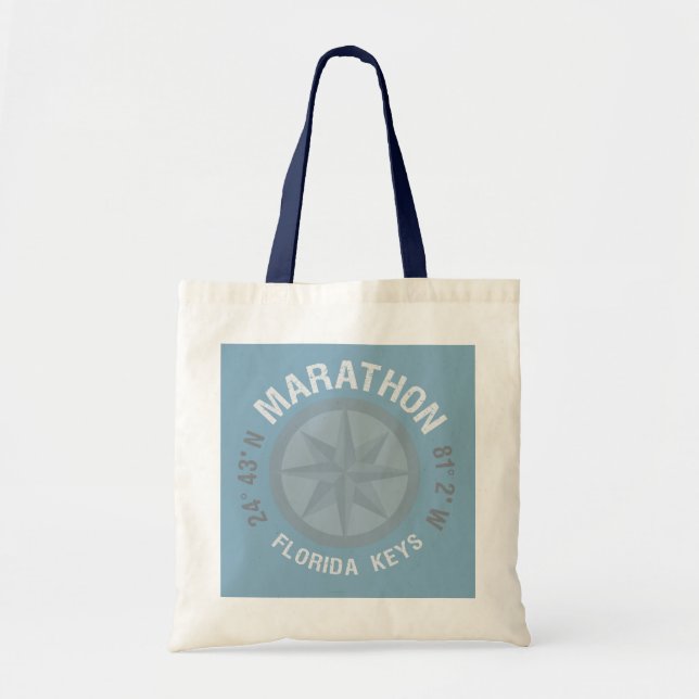 Tote Bag Marathon Florida Keys Latitude Nautique Longitude (Devant)