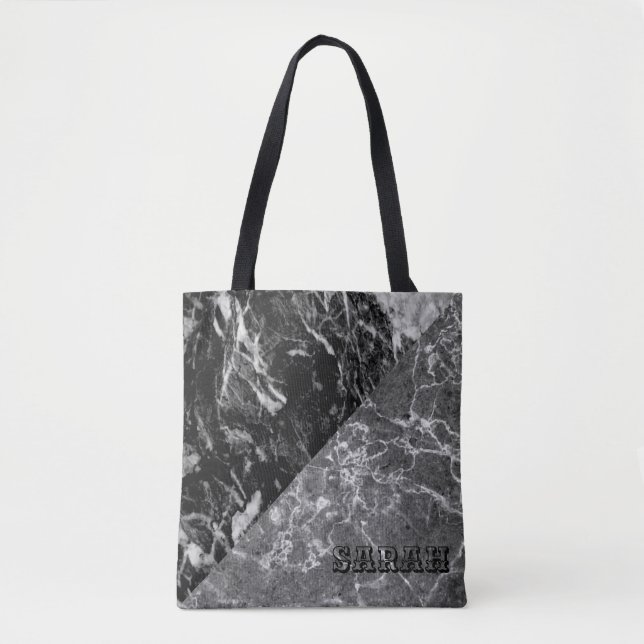 Tote Bag Marble noir (Devant)