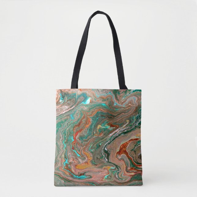 Tote Bag Marbre abstrait arrière - plan acrylique. Marbling (Devant)