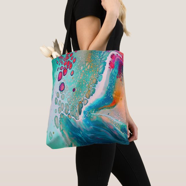 Tote Bag Marbre aux marées électriques de couleur (De près)