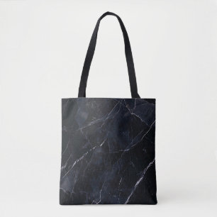 Tote Bag Marbre bleu marine : texture de pierre.