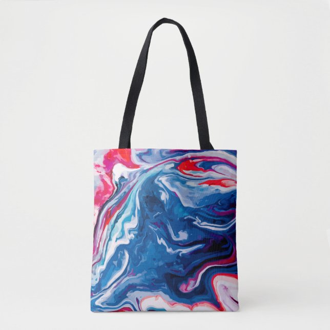 Tote Bag Marbre bleu rouge (Devant)