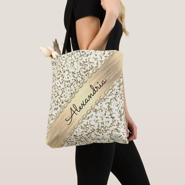 Tote Bag Marbre brillant Or (De près)