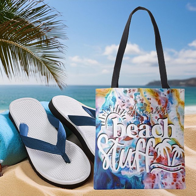 Tote Bag Marbre de mer, matériel de plage personnalisé (Créateur téléchargé)