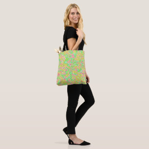 Tote Bag Marbre de voyage à l'acide néon