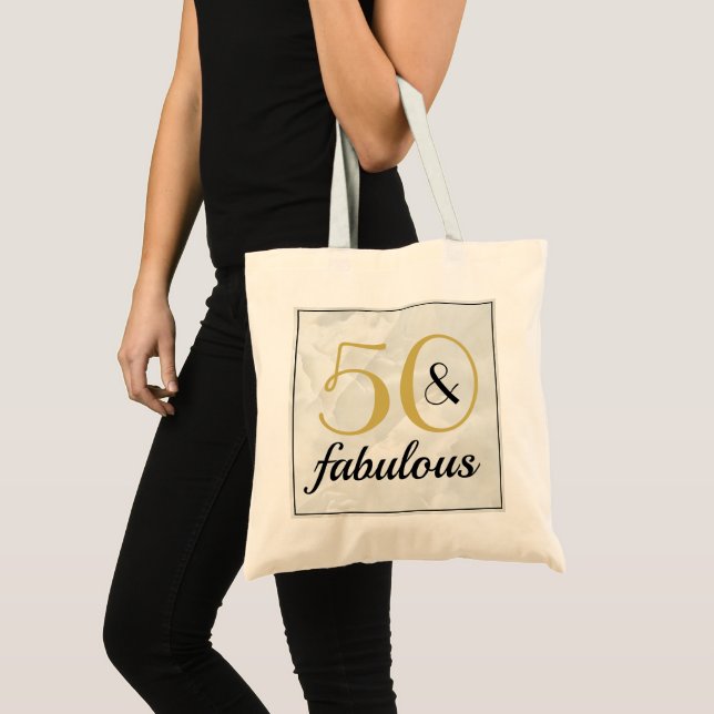 Tote Bag Marbre d'or Art Déco 50 & Fabuleuse fête d'anniver (Devant (produit))