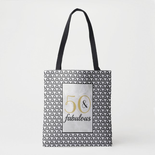 Tote Bag Marbre d'or noir Art Déco 50 & Fabuleux (Devant)