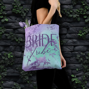 Tote Bag Marbre Élégant Tribu de la Mariée Lavande Violet