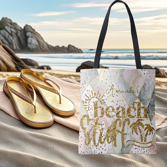 Tote Bag Marbre et or personnalisé "Plage" (Créateur téléchargé)