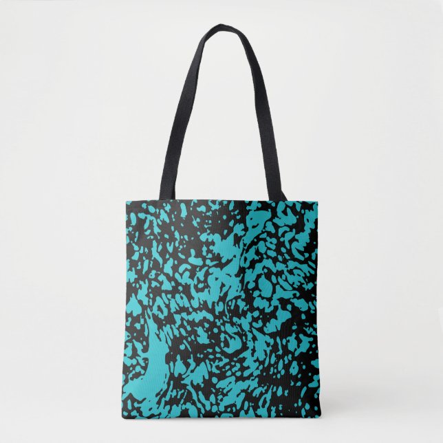 Tote Bag Marbre Granit Texture Bleu (Devant)