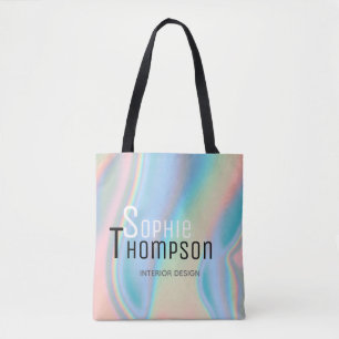 Tote Bag Marbre liquide holographique moderne