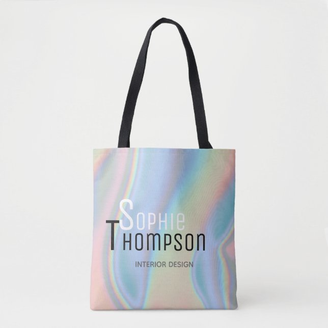 Tote Bag Marbre liquide holographique moderne (Devant)