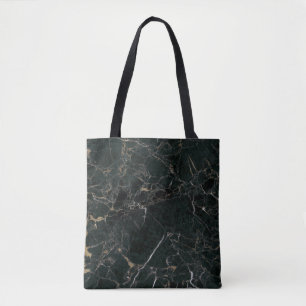 Tote Bag Marbre Noir Élégant : Fond Texturé