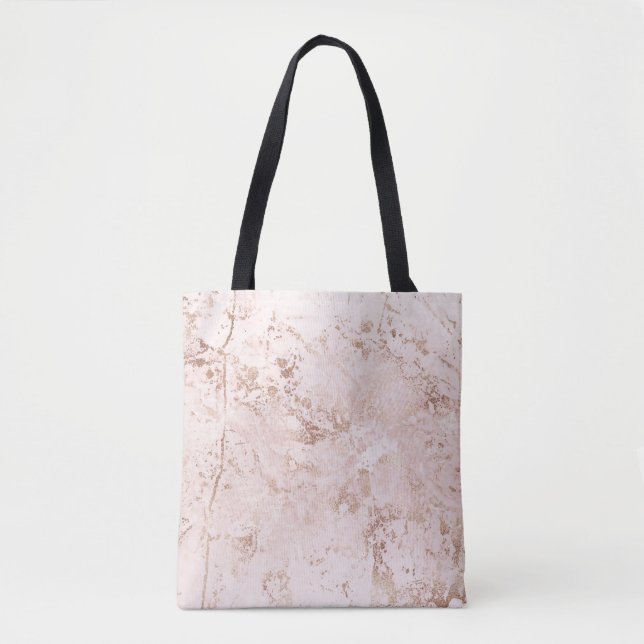 Tote Bag Marbre rose : arrière - plan de texture dorée. (Devant)