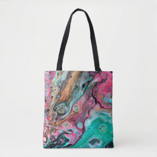 Tote Bag Marbre rose et vert