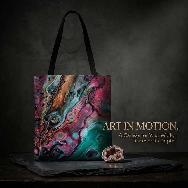 Tote Bag Marbre rose et vert (Créateur téléchargé)