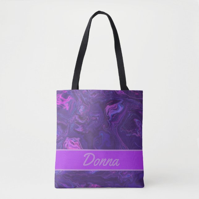 Tote Bag Marbre violet moderne Abstrait (Devant)