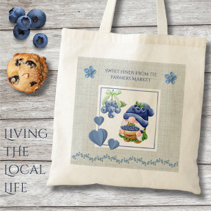 Tote Bag Marché de fermiers aux bleuets du gnome fantaisist
