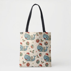 Tote Bag Marché de Noël de la baleine bleue de Catoosa
