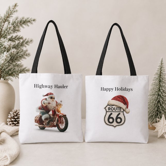 Tote Bag Marché de Noël de moto de Santa (Créateur téléchargé)