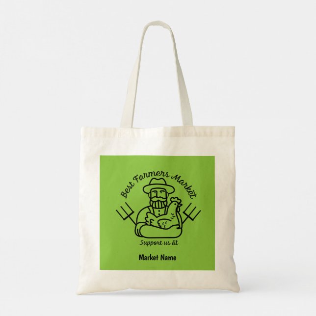 Tote Bag Marché des agriculteurs locaux (Dos)