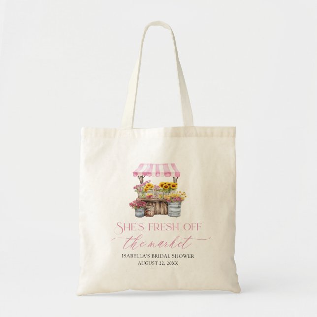 Tote Bag Marché des Fermiers Frais Mariage Shower (Devant)
