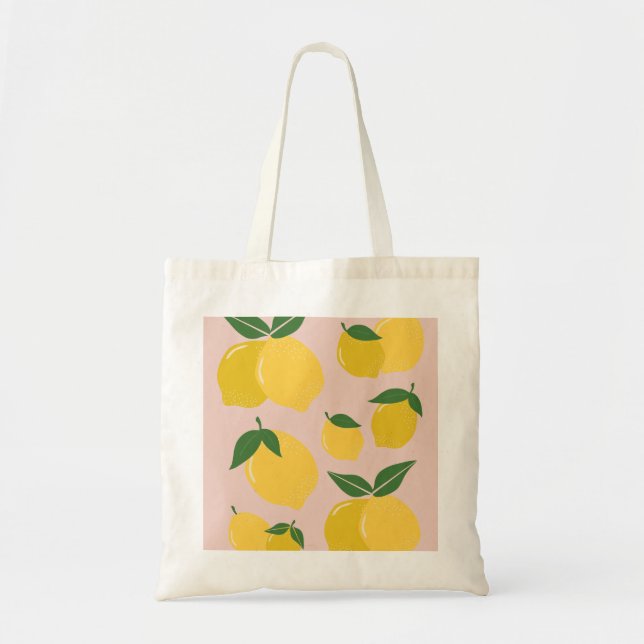 Tote Bag Marché des fruits Citron Imprimer Aliments moderne (Devant)