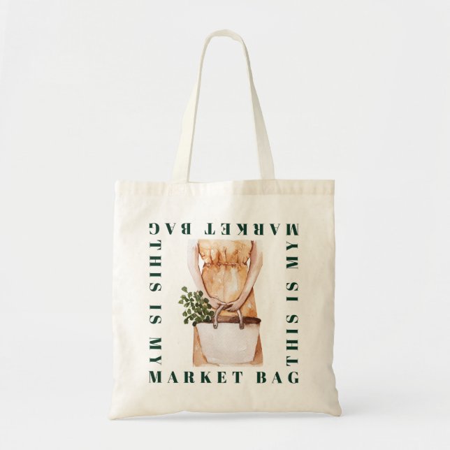 Tote Bag Marché, Épicerie Légumes Éco Fille Plante Adulte (Devant)