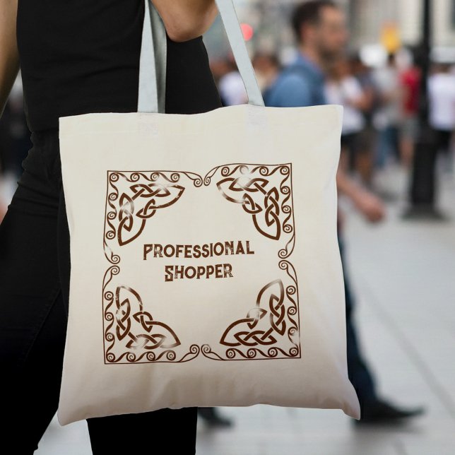 Tote Bag Marche professionnelle Brown Tribal Celtique noeud (Créateur téléchargé)