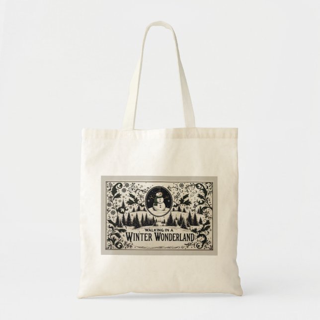 Tote Bag Marcher dans un Wonderland d'hiver Snowman (Devant)