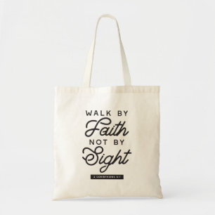 Tote Bag "Marcher par la foi" Bible Verse Typographie Desig