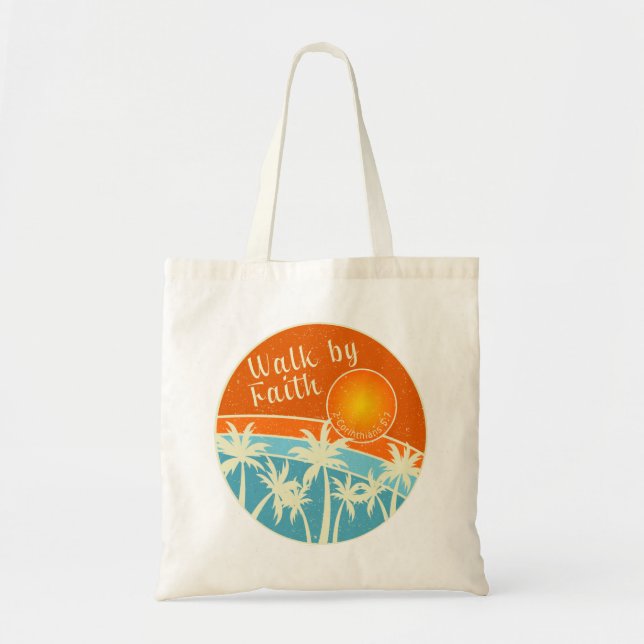 Tote Bag Marcher par la foi Christian Design (Devant)