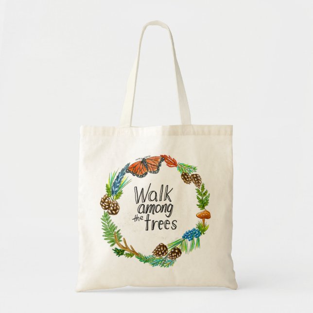 Tote Bag Marcher parmi les arbres (Devant)