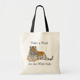 Tote Bag Marcher sur le tigre sauvage