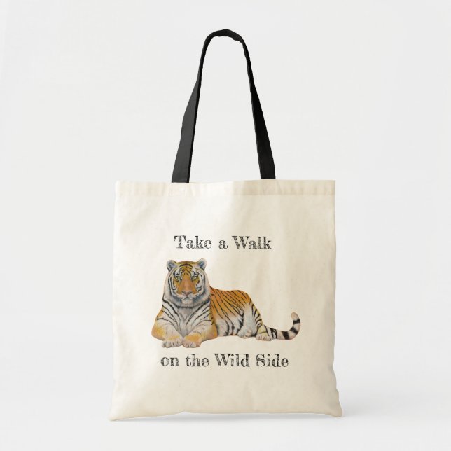 Tote Bag Marcher sur le tigre sauvage (Devant)